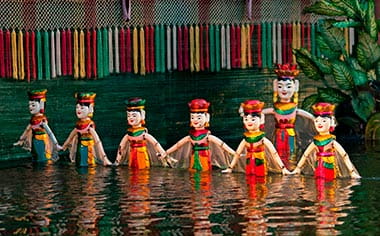 The water puppet show in Hanoi, Vietnam